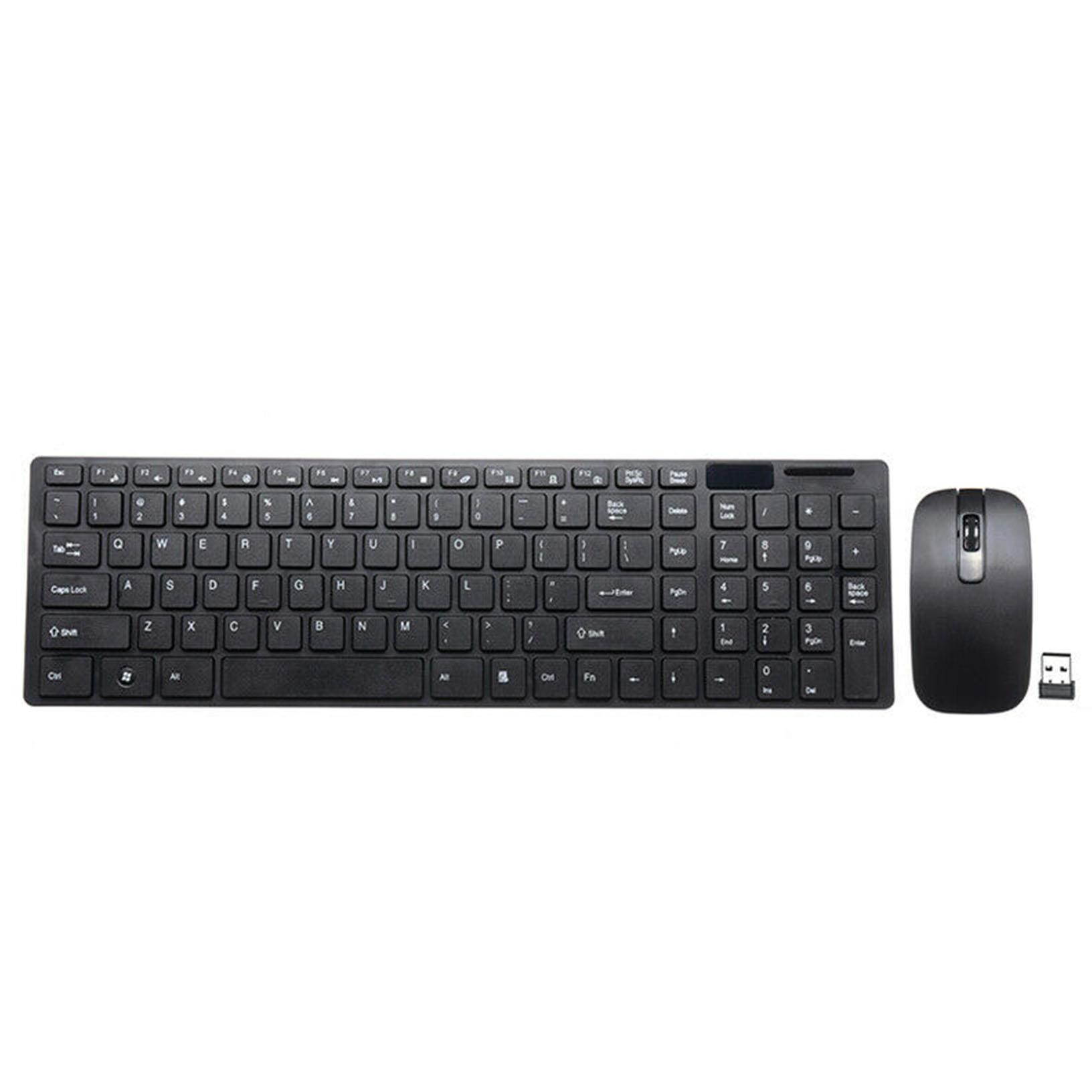 Slim 2.4GHz Wireless Keyboard and Mouse Set Full-Size USB PC Laptop Computer
