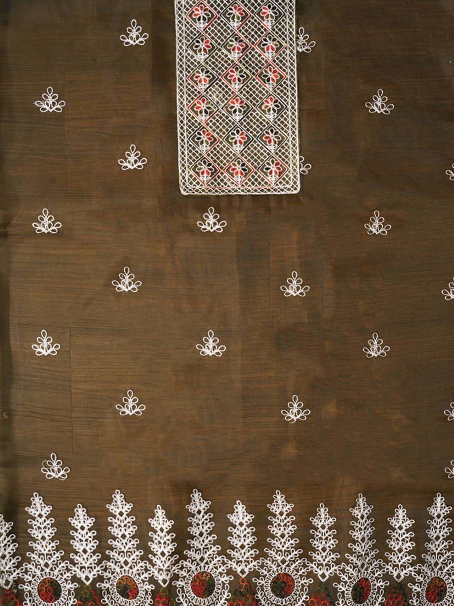 Jaipur Kurti Green Embroidered Unstitched Dress Material