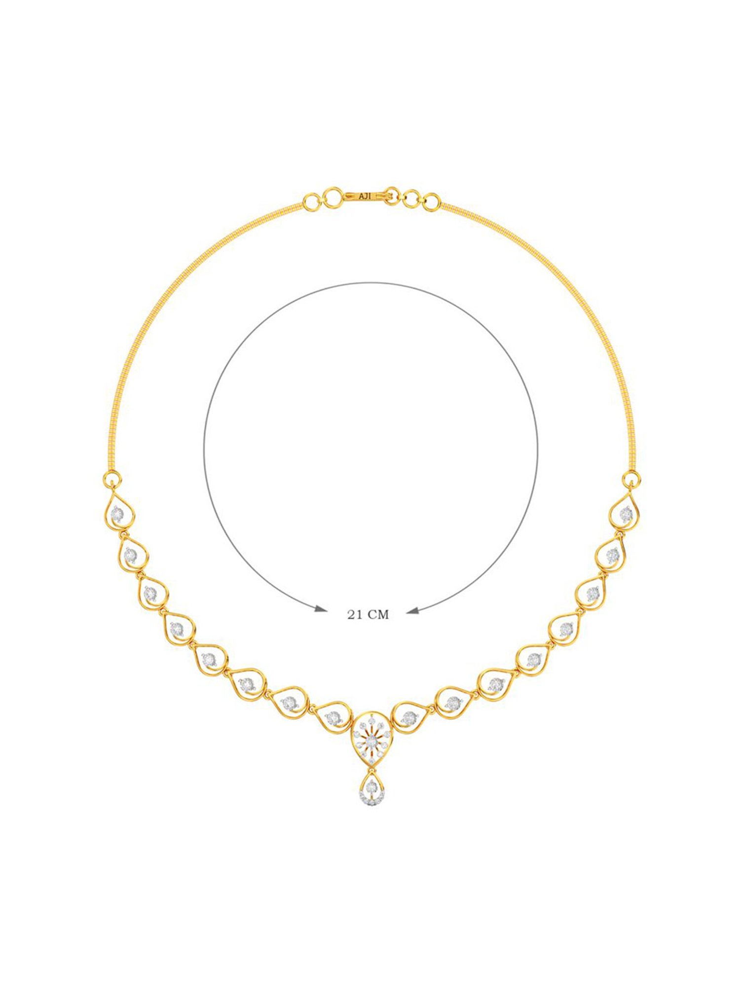 Mia by Tanishq 14 Karat Yellow Gold Two to Tango Diamond Necklace