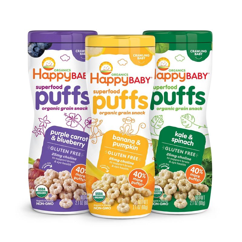 HappyBaby Variety Puffs - 2.1oz/6pk Each