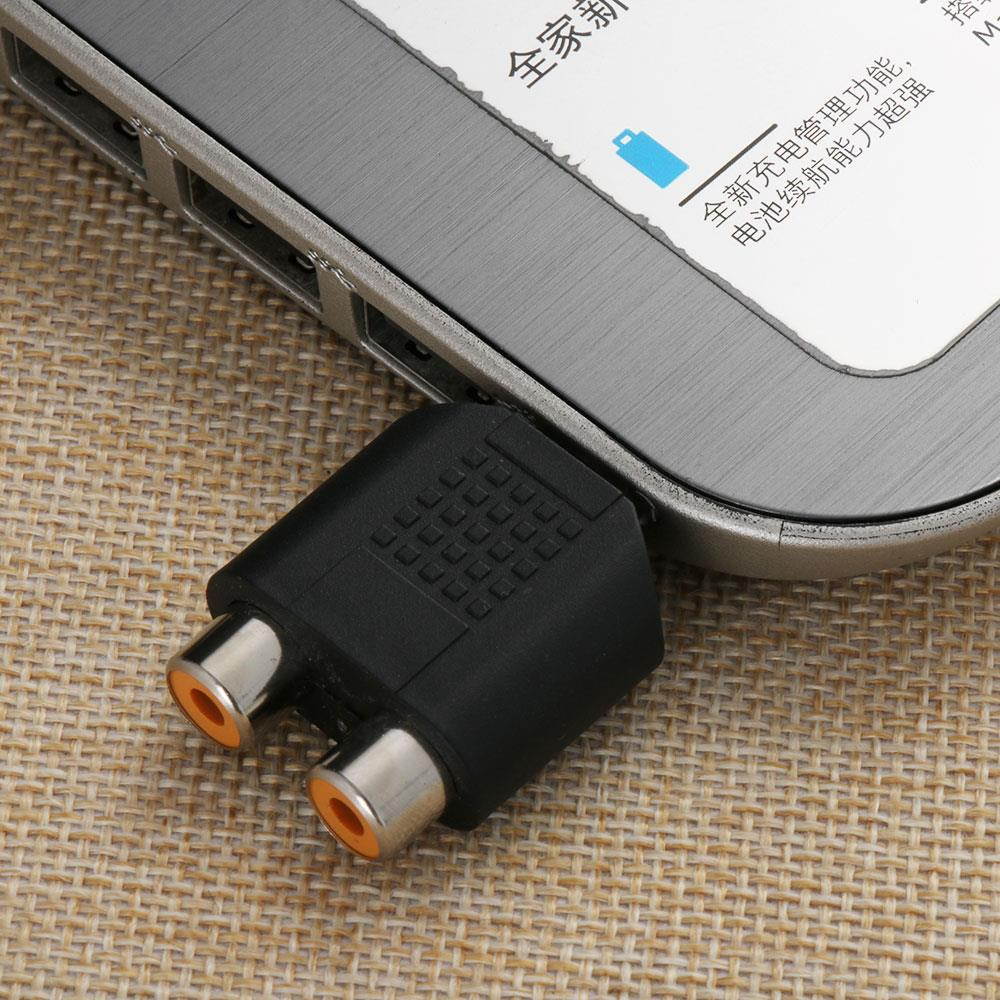 RCA Y Splitter AV Audio Video Plug Converter 1 Male to 2 Female Adapter 3.5mm Jack RCA Plug To Double Converter