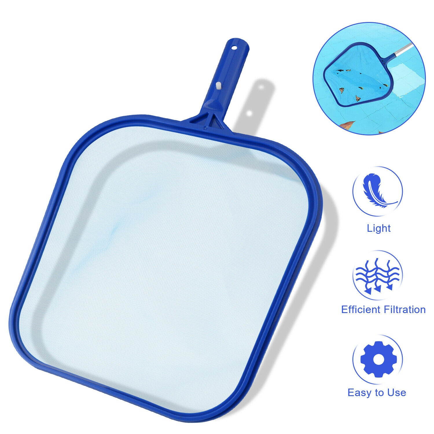 Swimming Pool Leaf Skimmer Net Hot Tub Spa Cleaning Leaves Deep Rake Mesh Tools