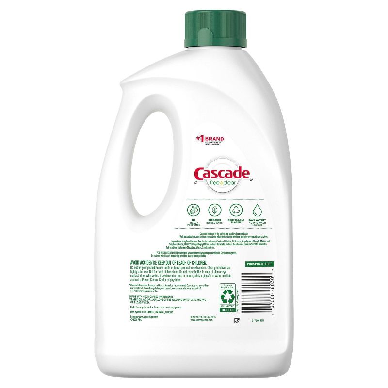 Cascade Free & Clear Gel Lemon Essence Disinfectant - 75 fl oz