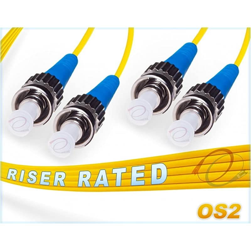 125M OS2 ST ST Fiber Patch Cable | 10Gb Duplex 9125 ST to ST Singlemode Jumper 125 Meter 41010ft | Length Options 05M300M | 1gb 10gb stst smf dx sfp 10gbase lr Yellow ofnr