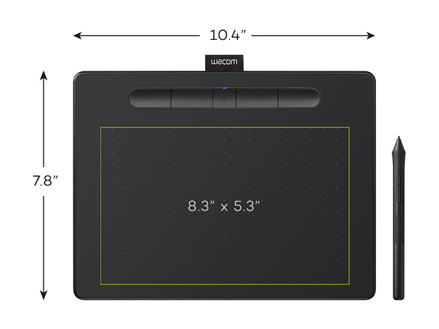 Wacom Intuos Wireless Graphics Drawing Tablet with 3 Bonus Software Included, 10.4" X 7.8", Black (CTL6100WLK0)
