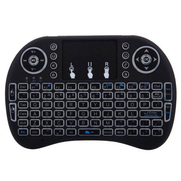 Mini Wireless Keyboard,2.4GHz Warm White Backlight with Touchpad