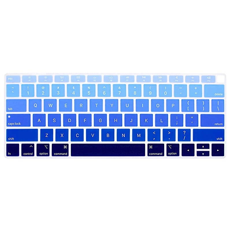 Ultra Thin Silicone Keyboard Protective Skin for 2019 2018 MacBook Air 13-Inch (A1932, U.S Layout) Keyboard Accessories Protector (NOT FIT 2020 Air 13-Inch), Ombre Blue