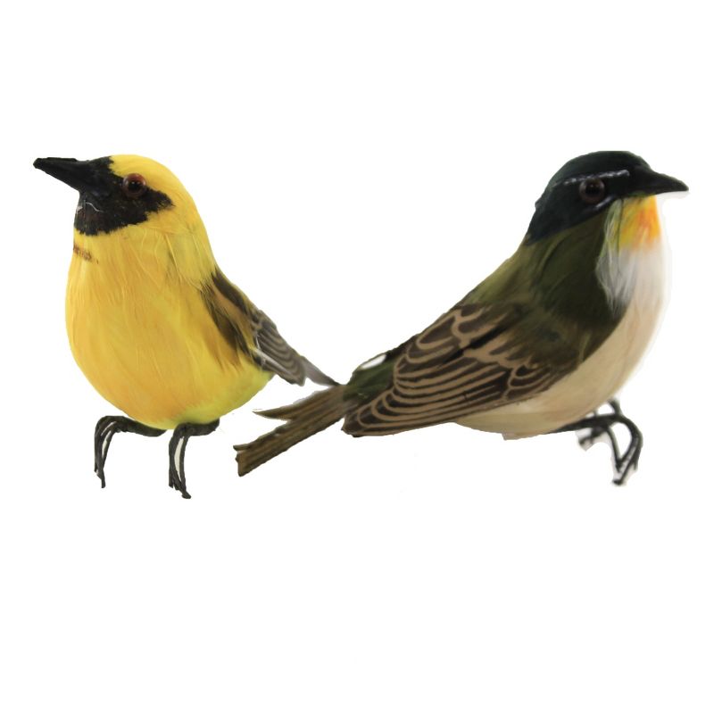 Home Decor 3.5" Feather Birds Song Chirp  -  Decorative Figurines