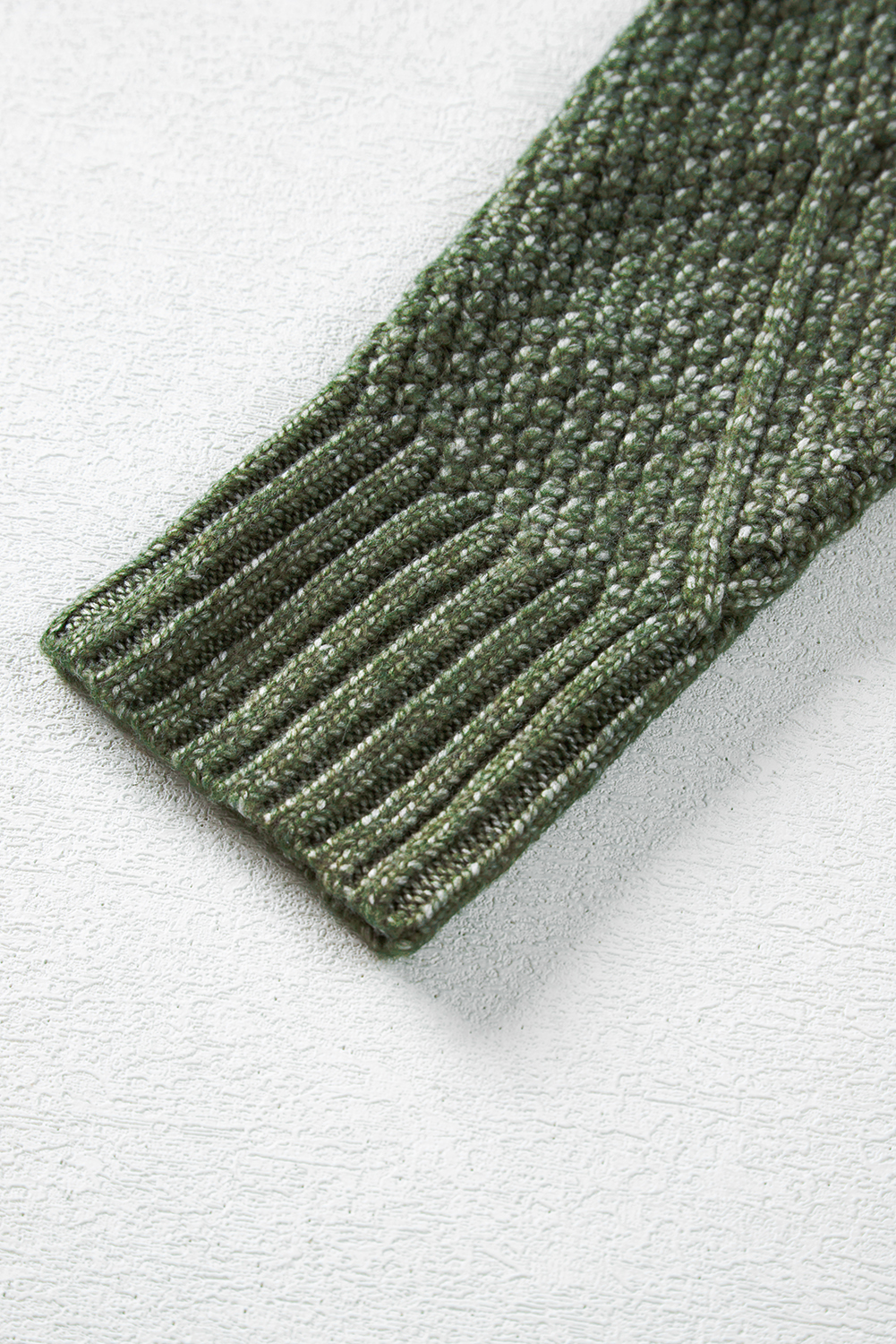 Mist Green Twist Cable Knit Drop Shoulder Loose Fit Sweater Dress