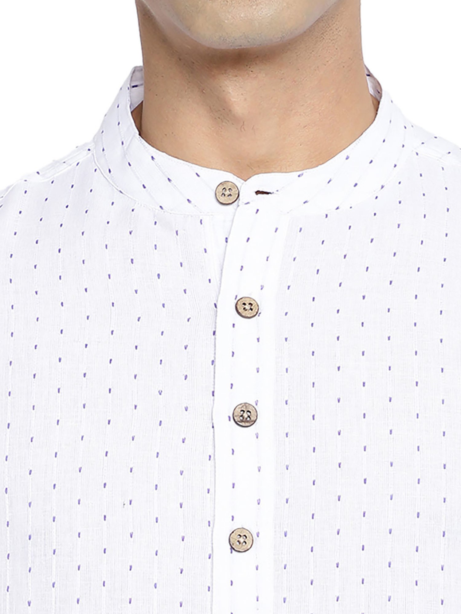 Manthan Red Full Sleeves Solid Kurta