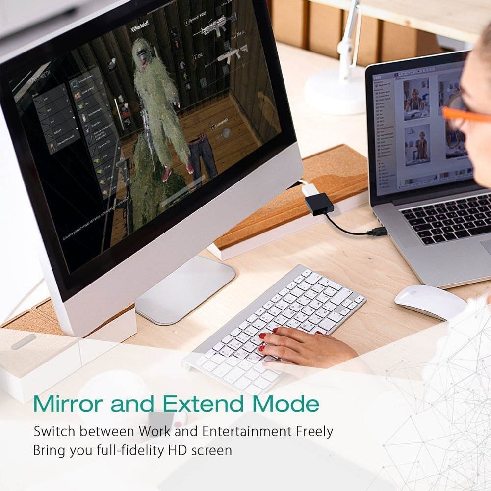 Wanmingtek USB 3.0 to VGA Adapter Multi-display Video Converter, USB 3.0 Multi Monitor Display, Work for Windows 7/8/8.1/10 and More, NO NEED ANY CD DRIVER  (Blue)