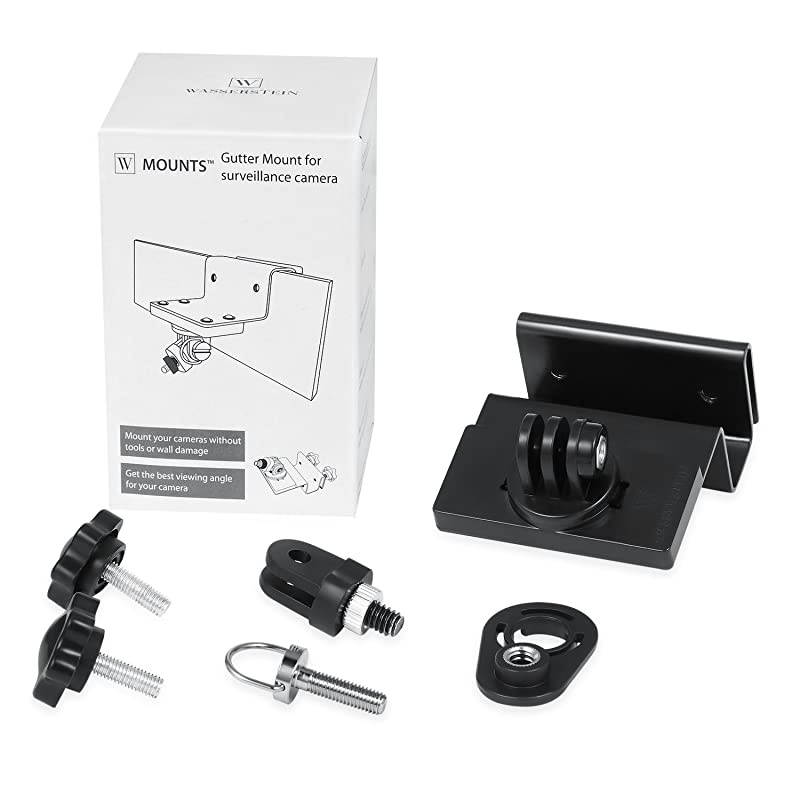 Weatherproof Gutter Mount with Universal Screw Adapter Compatible with Blink Outdoor and Blink XT2/XT Camera (1 Pack, Black)