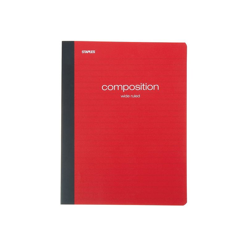 Staples Poly Composition Notebook 9.75" x 7.5" Wide Rule 70 Sh. Assorted 421175
