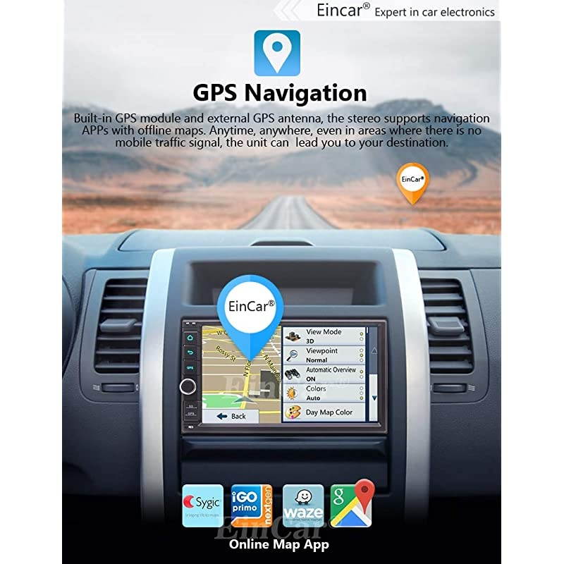 10.0 Double Din Car Stereo GPS Navigation Car Radio Capacitive Touch Screen in Dash Bluetooth Video Player 2 Din Autoradio with WiFi USB Mirrorlink 1080P + Rearview Camera