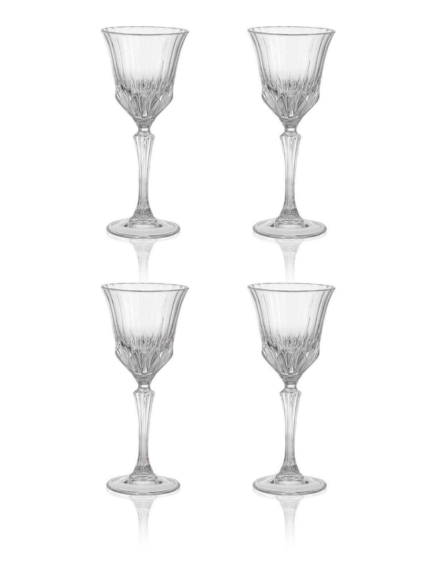 Trovea's Pure Elegance Transparent Glass Wine Glass - Set of 4