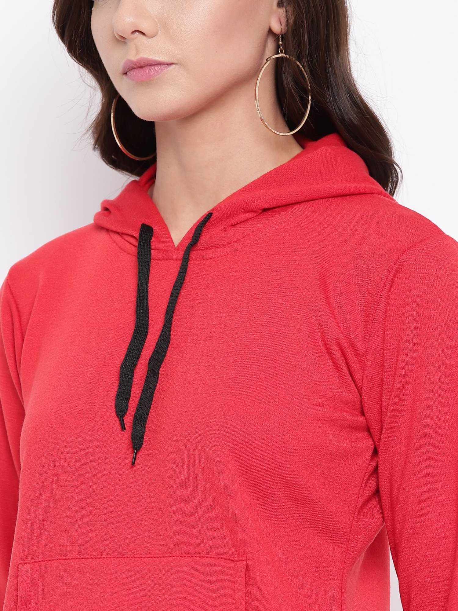 Belle Fille Red Full Sleeves Sweatshirt