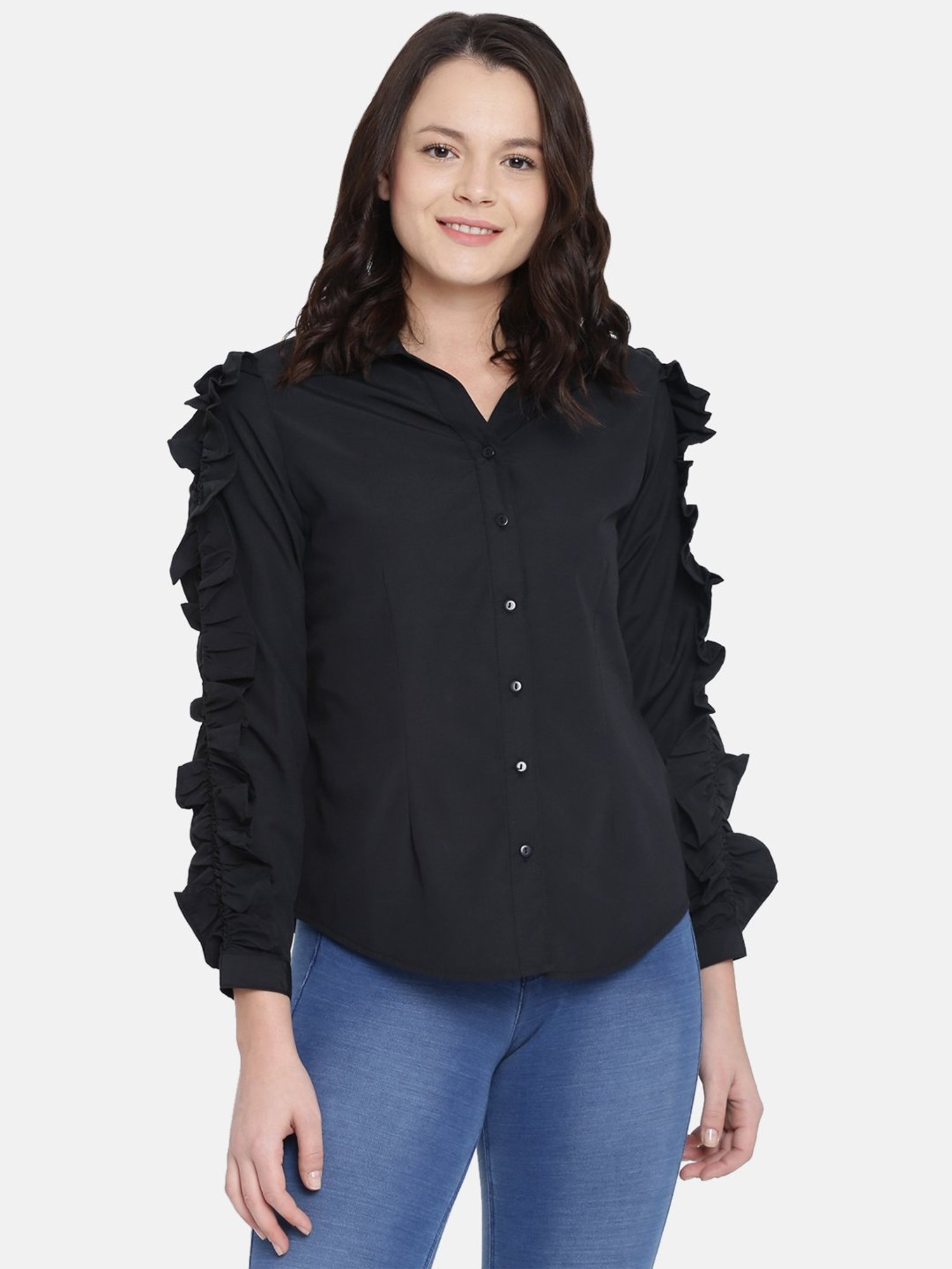 ISU by Radhika Apte Black Cotton Shirt