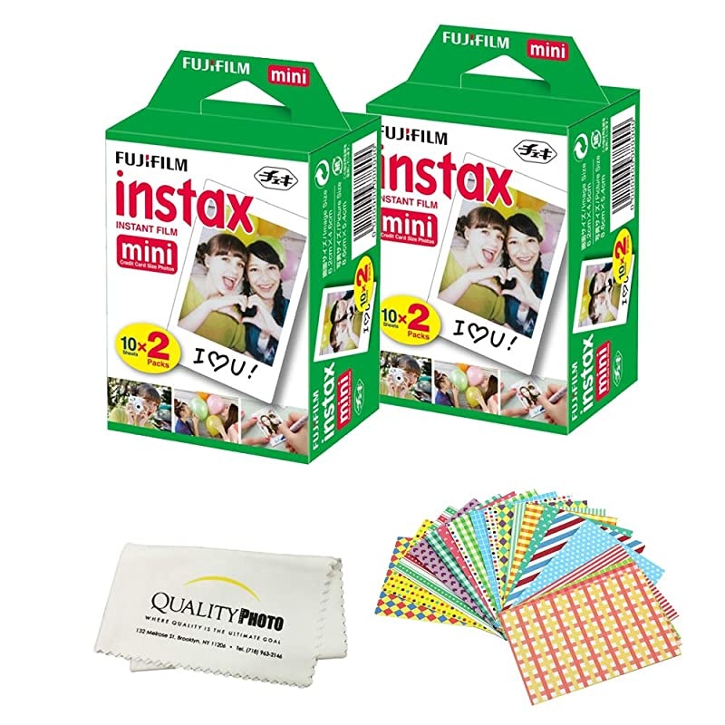 Instax Mini 9 Camera + Fuji INSTAX Instant Film (40 Sheets) + 14 PC Instax Accessories kit Bundle, Includes; Instax Case + Album + Frames & Stickers + Lens Filters + More (Flamingo Pink)