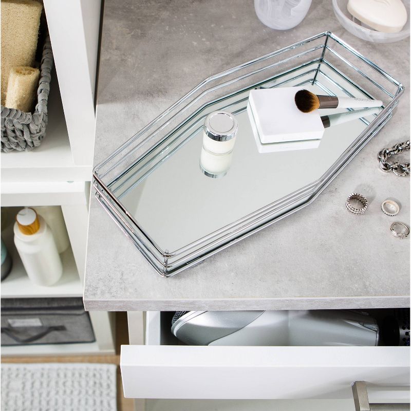 Double Rail Design Bathroom Tray Chrome - Home Details