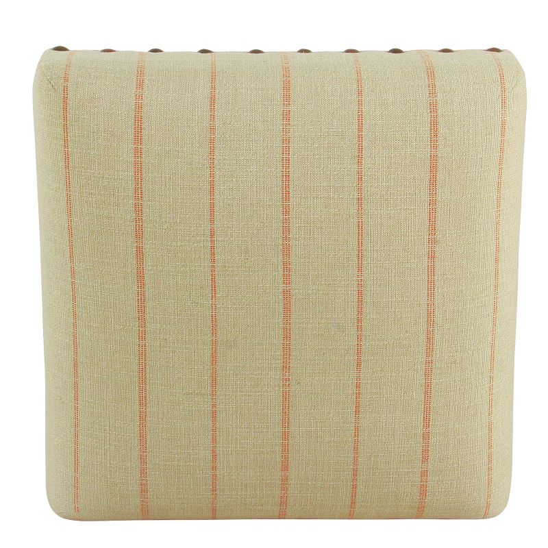 24" Backless Counter Height Barstool with Nailheads Cream with Red Stripe - HomePop