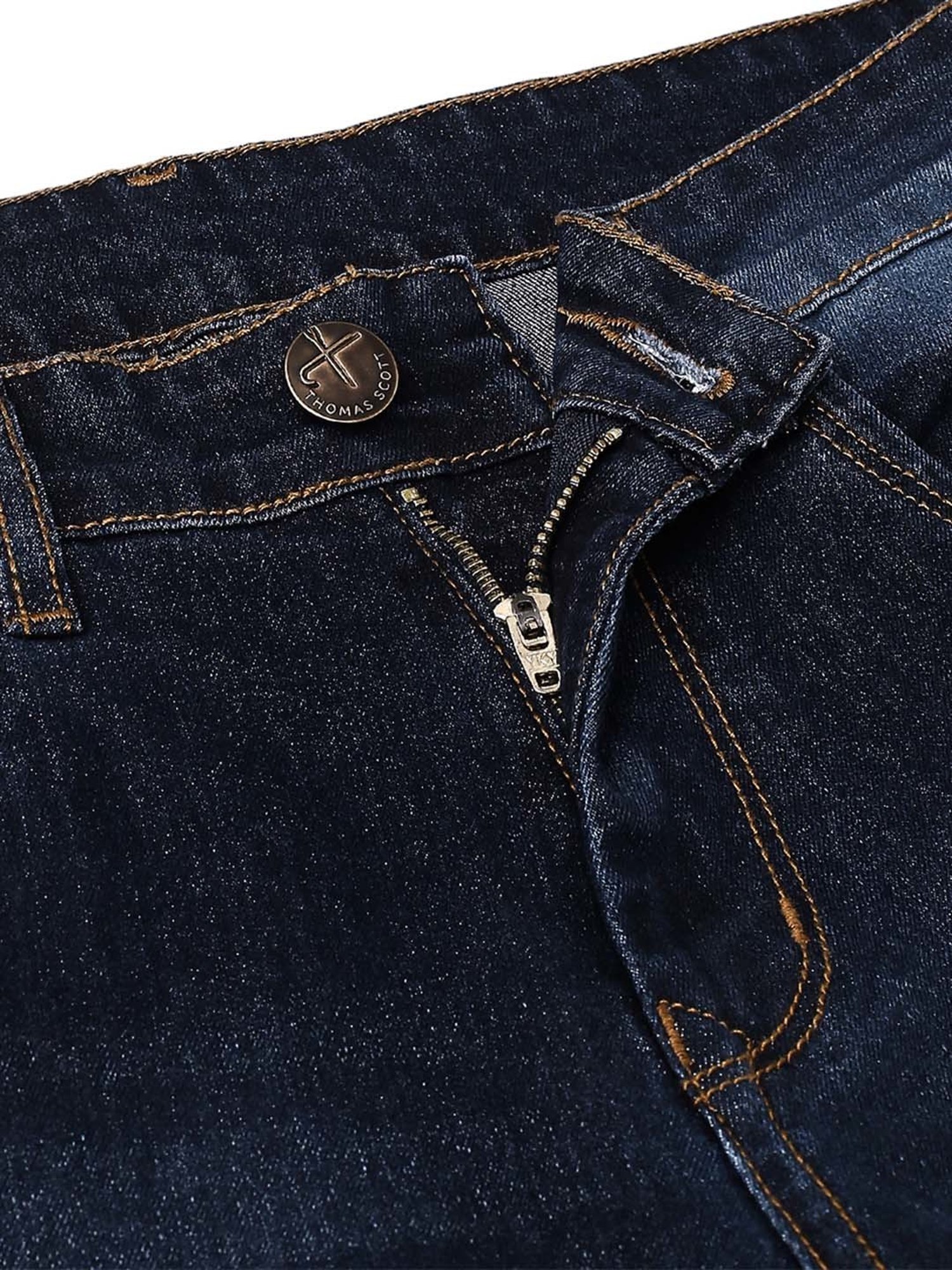 Thomas Scott Blue Slim Fit Lightly Washed Jeans