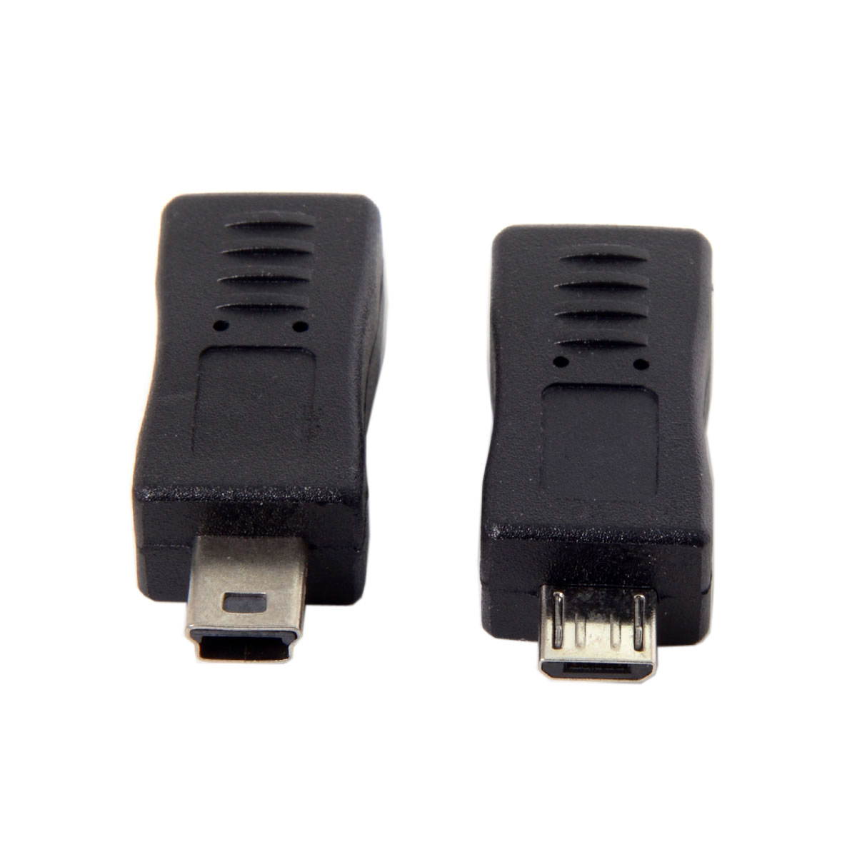 CHENYANG 2pcs Mini USB Male to Micro USB 5pin Female & Mini Female to Micro Male Extension Adapter Black