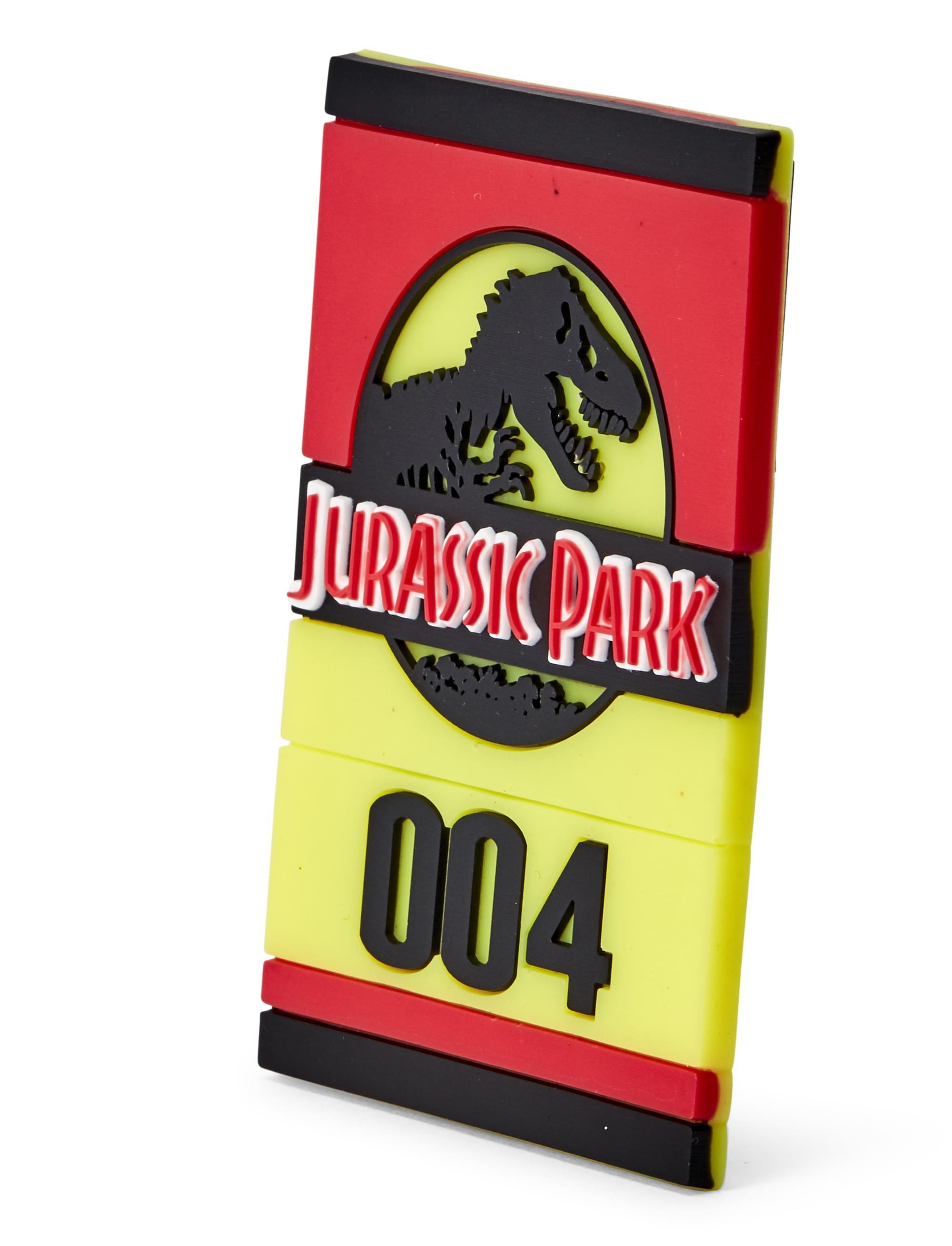 Jurassic Park Tour Vehicle Tag Plastic Magnet - 3&rdquo;x2&rdquo;