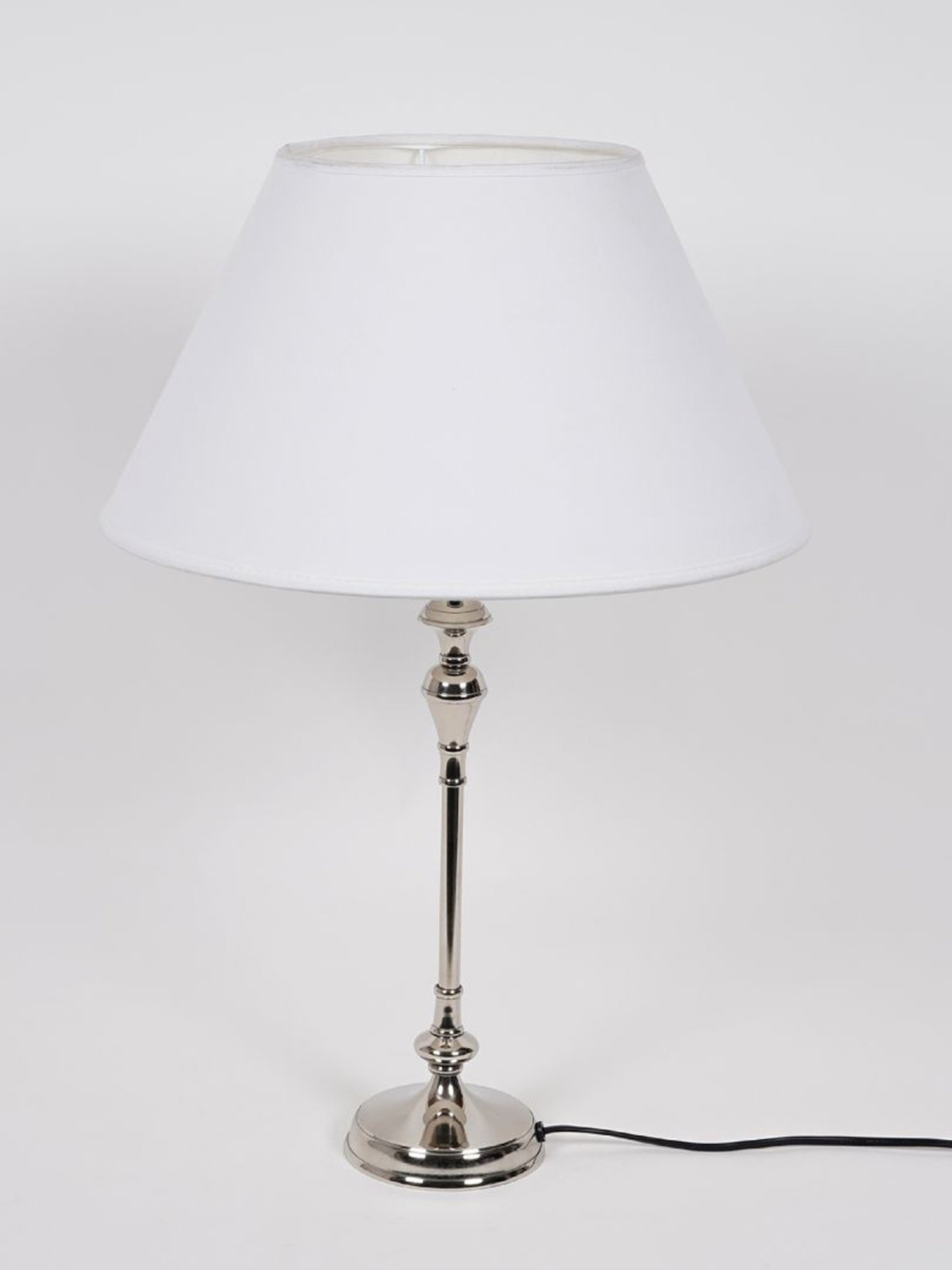 Kapoor Lamp Shades Chrome Metal Evelyn Chrome Cotton Shade Table Lamp