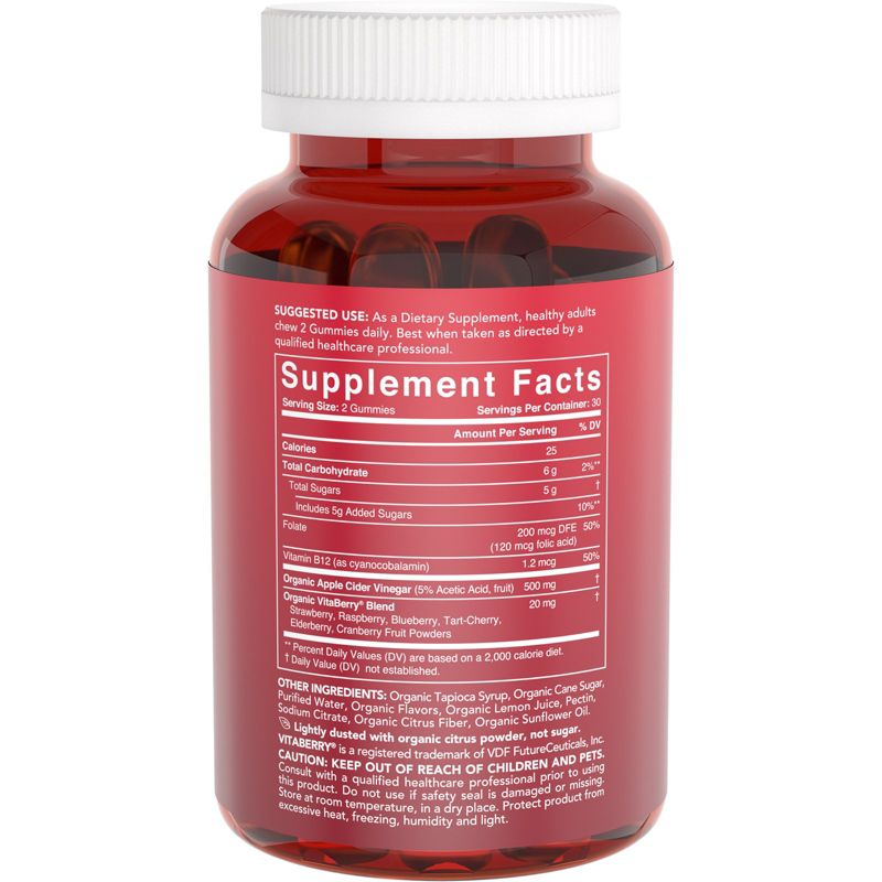 Sports Research Organic Apple Cider Vinegar with the Mother, Natural Apple , 60 Gummies, Greens and Superfood Supplements