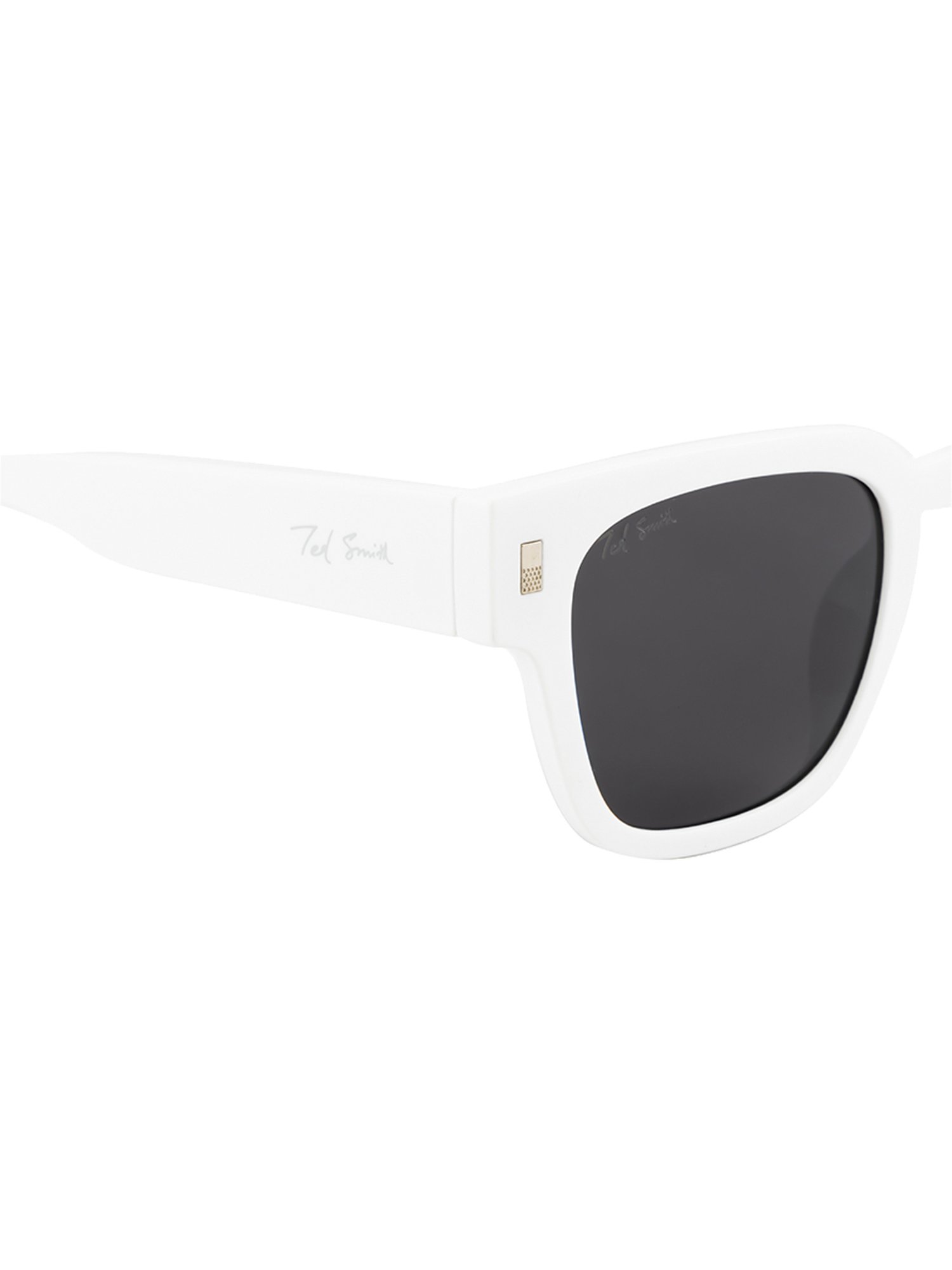 Ted Smith Black Wayfarer Unisex Sunglasses