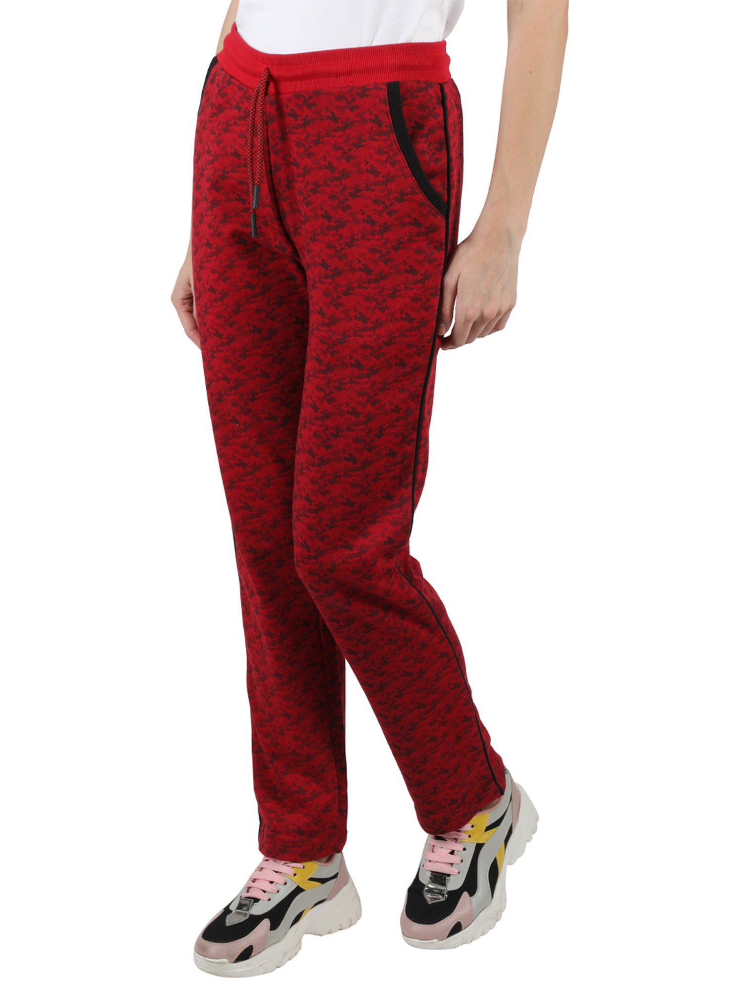 Monte Carlo Red Printed Trackpants