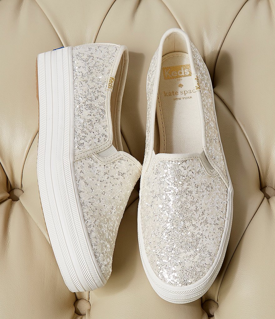 Kurt Geiger London Lexi Eagle Glitter Leather Lace-Up Sneakers