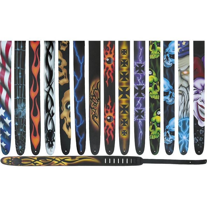 Perri's 2-1/2" Leather Airbrushed Guitar Strap USA