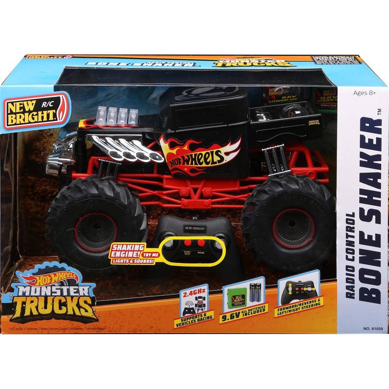 New Bright R/C 1:10 Scale  Hot Wheels Monster Truck - Bone Shaker
