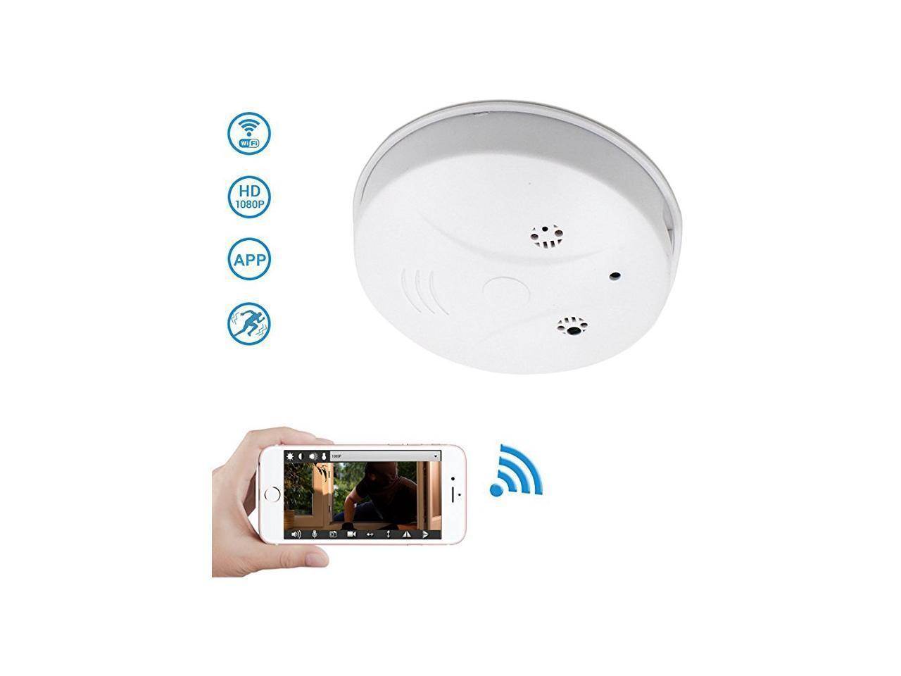 WiFi Hidden Camera Spy Camera Smoke Detector, DareTang HD 1080P Motion Detection Activated Mini Video Recorder Security Cameras for iPhone,Android and PC