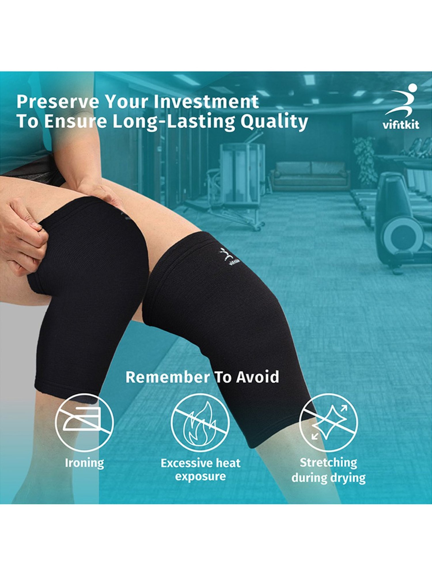 Vifitkit Knee Support for Men and Women (Black) Size - Medium