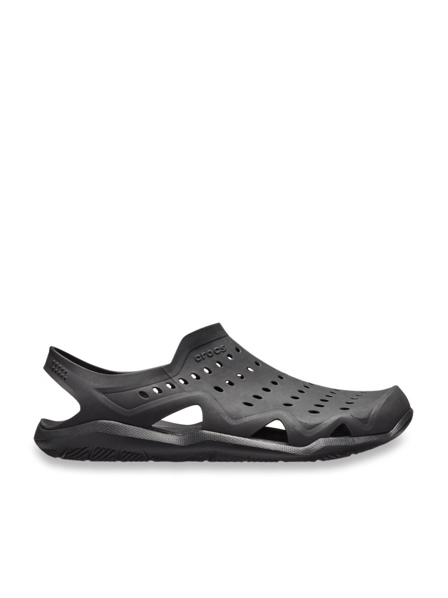 Crocs Men's Swiftwater Wave Black Sling Back Sandals