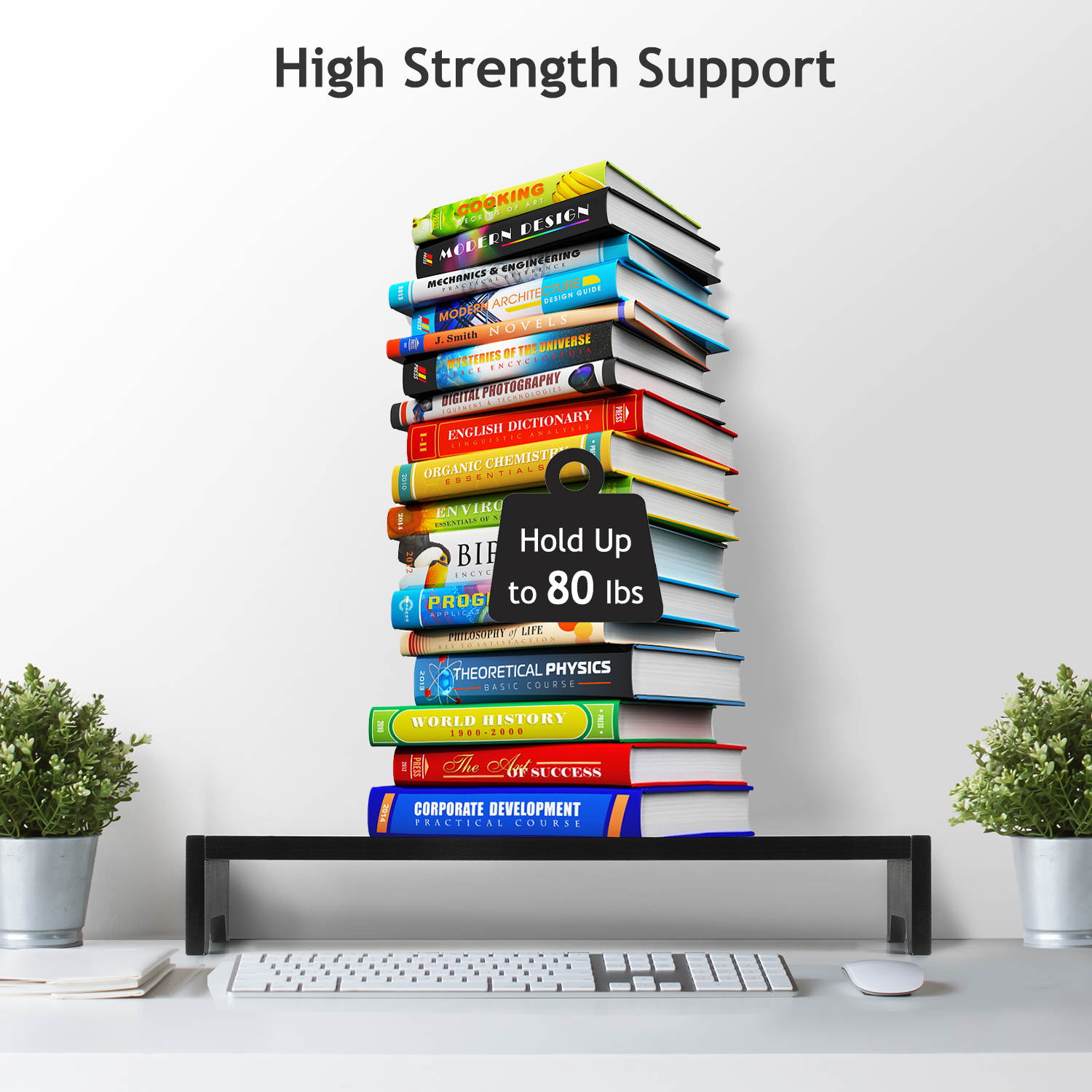 23 Inch Bamboo Monitor Stand Riser - Bamboo Desk Monitor Storage Organizer for Home and Office Computer Desk Laptop Printer TV Cellphone Stand Desktop Container by HUANUO