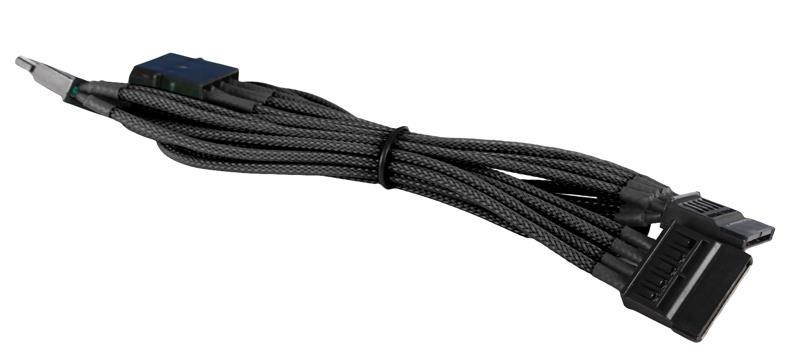 4-Pin Molex to 3x SATA Cable Cord Premium Sleeved Braided Adapter PC Computer