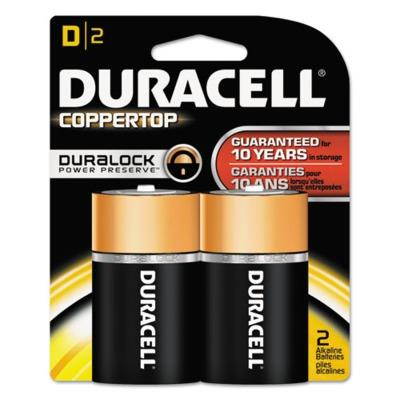 Duracell MN1300B2Z CopperTop Alkaline Batteries with Duralock Power Preserve Technology, D, 2-Pack