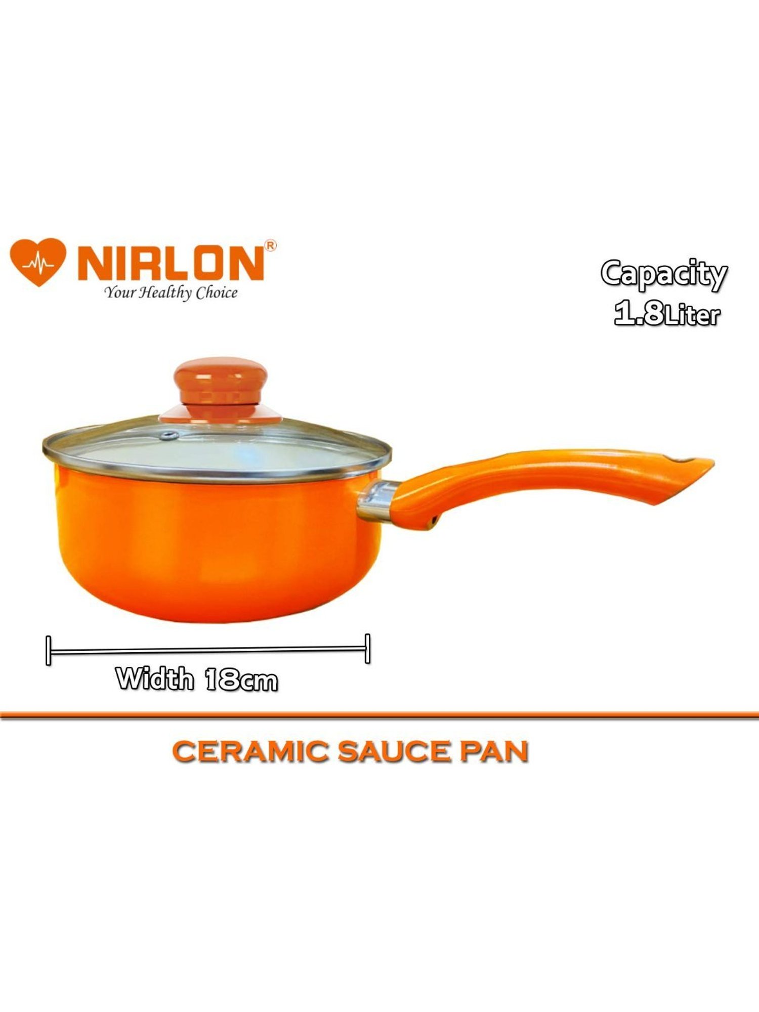 Nirlon Orange Aluminium Non-Stick Induction Cookware - Set of 2