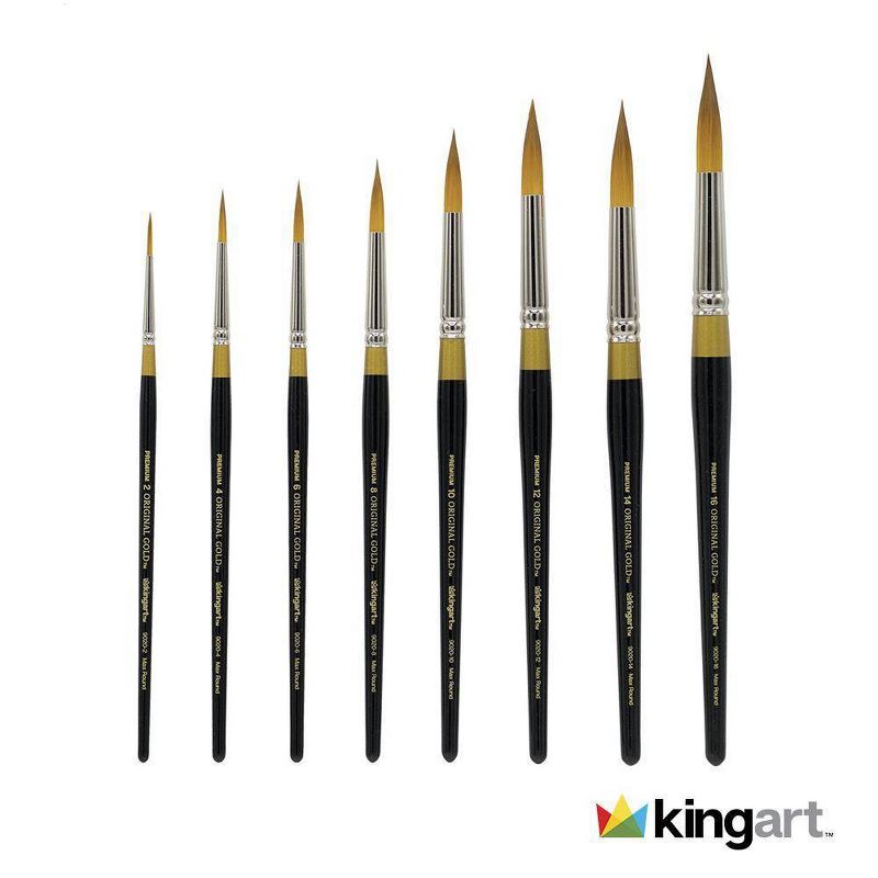 Kingart 8ct Original Wood Handle - Short handle - Gold