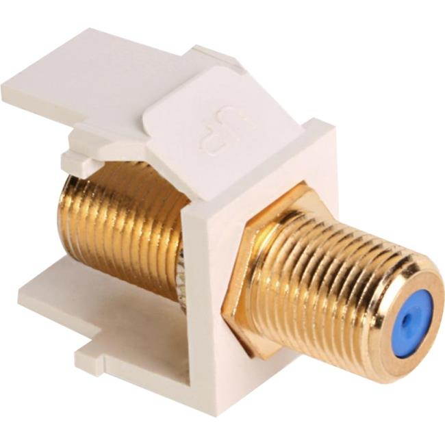 Snap In Gold F Connector Jack Light Almond