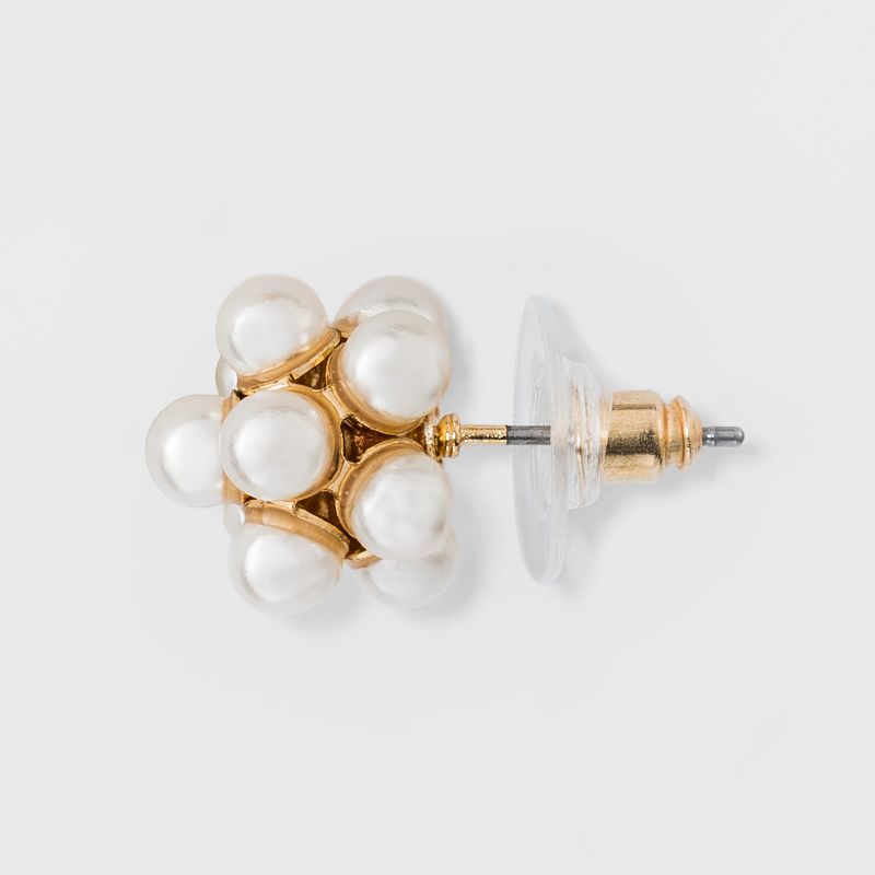 Simulated Pearl Stud Earrings - A New Day™ Gold