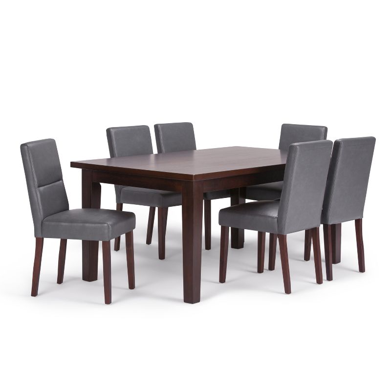 7pc Seymour Solid Hardwood Dining Set Stone Gray - WyndenHall