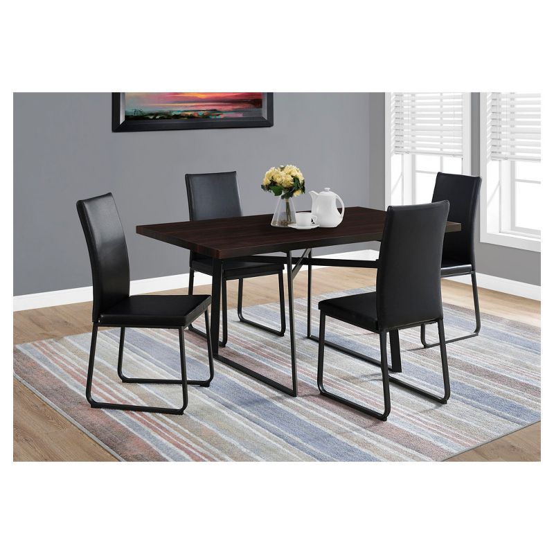 Dining Table - Cappuccino, Black Metal - EveryRoom