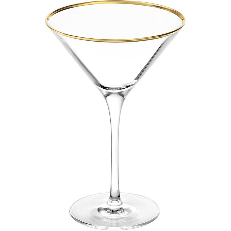 8oz 6pk Glass Martini with Gold Rim Drinkware Set - Stolzle Lausitz