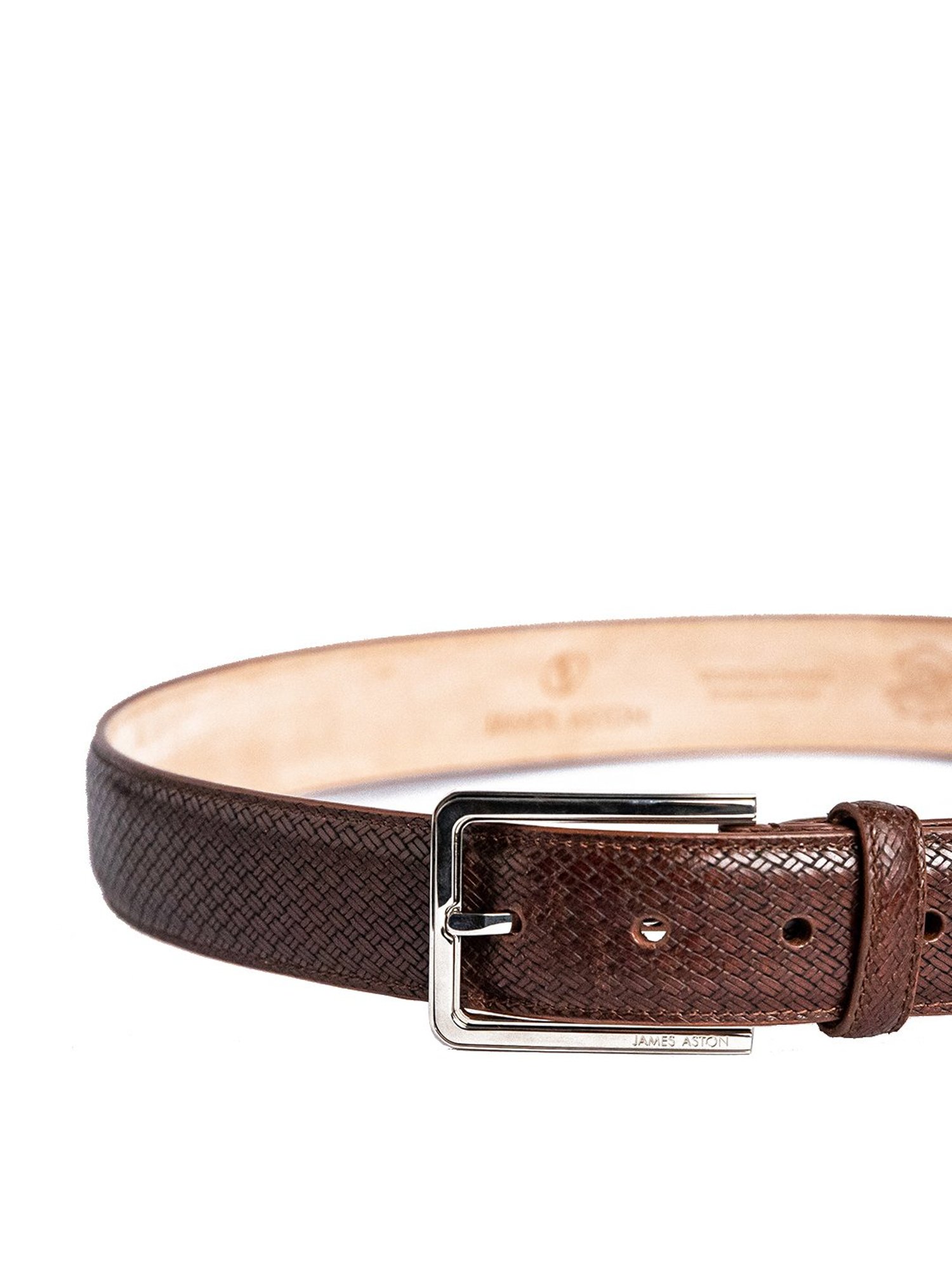 James Aston Brown Leather Waist Belt for Men