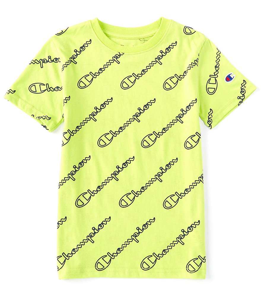 Champion Big Boys 8-20 Short-Sleeve Diagonal Script Print Tee