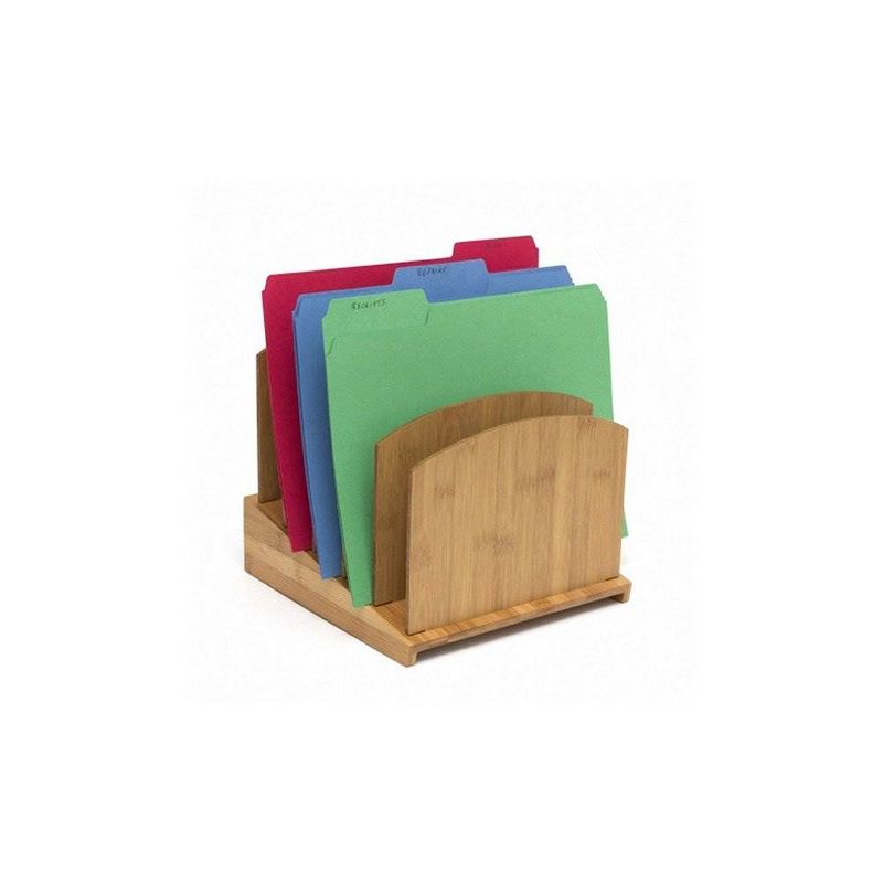 Lipper International Bamboo Wood Graduated Home Office Organizer File Holder